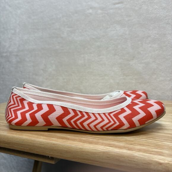 Missoni Orphan Aid Africa Ballet Flats Red & Pink Chevron Pattern EU Size 38 - Picture 1 of 13